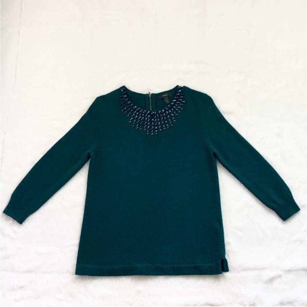 J. Crew Jewelled Neckline Sweater - Picture 5 of 7